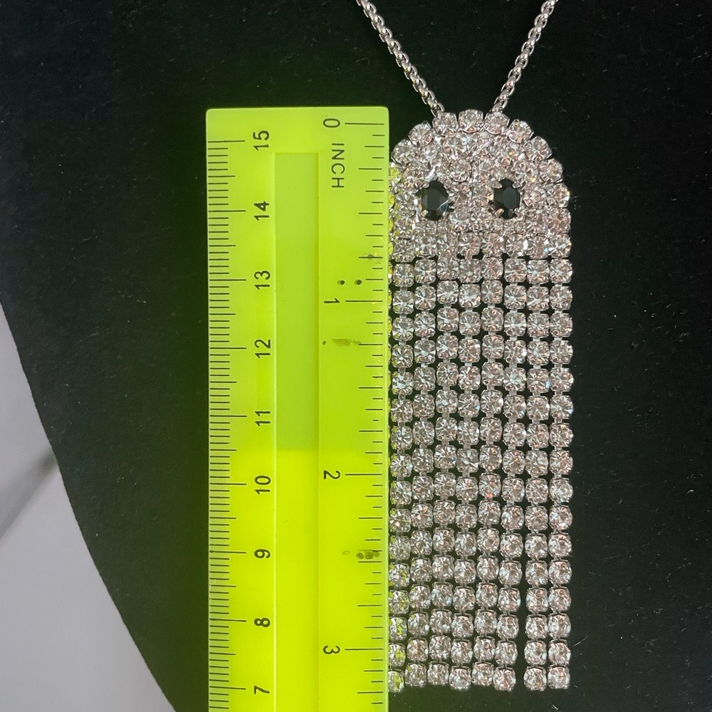 Vera Wang Necklace Halloween New Ghost Sophisticated Long Rhinestones NWT - Picture 11 of 14